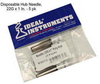 Disposable Hub Needle, 22G x 1 In. - 5 pk