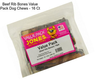 Beef Rib Bones Value Pack Dog Chews - 16 Ct