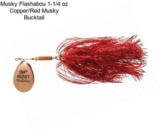 Musky Flashabou 1-1/4 oz Copper/Red Musky Bucktail