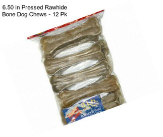 6.50 in Pressed Rawhide Bone Dog Chews - 12 Pk