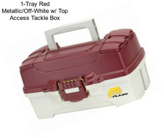 1-Tray Red Metallic/Off-White w/ Top Access Tackle Box
