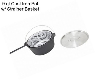 9 qt Cast Iron Pot w/ Strainer Basket