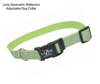 Lime Geometric Reflective Adjustable Dog Collar