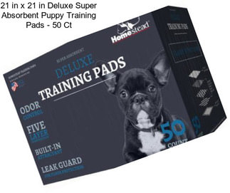 21 in x 21 in Deluxe Super Absorbent Puppy Training Pads - 50 Ct