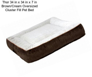 Thor 34 in x 34 in x 7 in Brown/Cream Oversized Cluster Fill Pet Bed