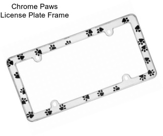 Chrome Paws License Plate Frame