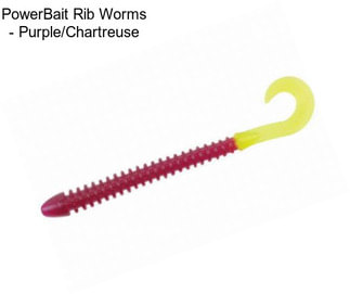 PowerBait Rib Worms - Purple/Chartreuse
