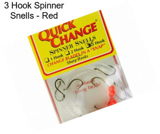 3 Hook Spinner Snells - Red