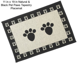 11 in x 19 in Natural & Black Pet Paws Tapestry Placemat