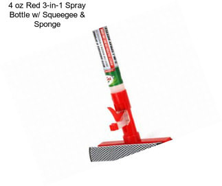 4 oz Red 3-in-1 Spray Bottle w/ Squeegee & Sponge