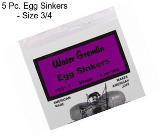 5 Pc. Egg Sinkers - Size 3/4