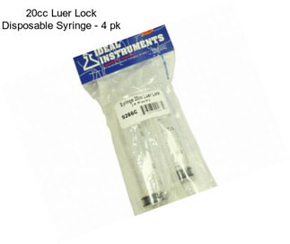 20cc Luer Lock Disposable Syringe - 4 pk