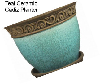 Teal Ceramic Cadiz Planter