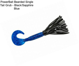 PowerBait Bearded Single Tail Grub - Black/Sapphire Blue