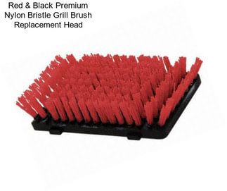 Red & Black Premium Nylon Bristle Grill Brush Replacement Head