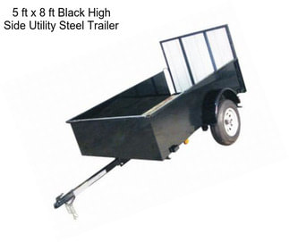 5 ft x 8 ft Black High Side Utility Steel Trailer