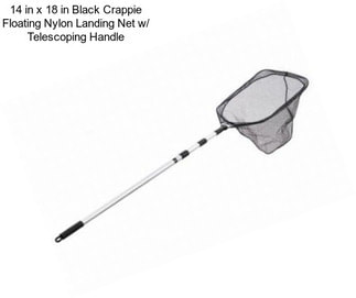 14 in x 18 in Black Crappie Floating Nylon Landing Net w/ Telescoping Handle