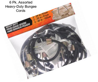 6 Pk. Assorted Heavy-Duty Bungee Cords