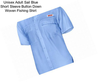 Unisex Adult Sail Blue Short Sleeve Button Down Woven Fishing Shirt