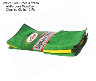 Scratch-Free Green & Yellow All-Purpose Microfiber Cleaning Cloths - 3 Pk