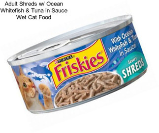 Adult Shreds w/ Ocean Whitefish & Tuna in Sauce Wet Cat Food