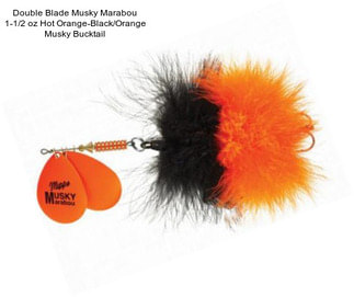Double Blade Musky Marabou 1-1/2 oz Hot Orange-Black/Orange Musky Bucktail