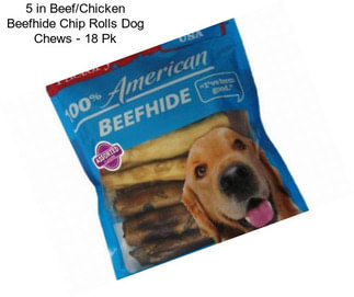 5 in Beef/Chicken Beefhide Chip Rolls Dog Chews - 18 Pk