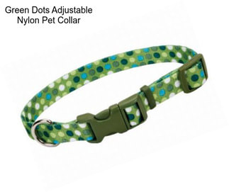 Green Dots Adjustable Nylon Pet Collar