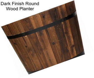 Dark Finish Round Wood Planter