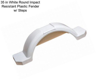 35 in White Round Impact Resistant Plastic Fender w/ Steps