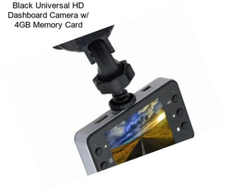 Black Universal HD Dashboard Camera w/ 4GB Memory Card