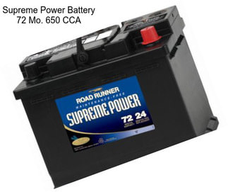 Supreme Power Battery 72 Mo. 650 CCA
