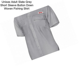 Unisex Adult Slate Grey Short Sleeve Button Down Woven Fishing Shirt