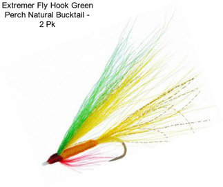 Extremer Fly Hook Green Perch Natural Bucktail - 2 Pk