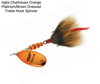Aglia Chartreuse Orange Platinum/Brown Dressed Treble Hook Spinner