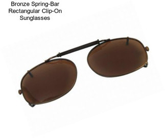 Bronze Spring-Bar Rectangular Clip-On Sunglasses