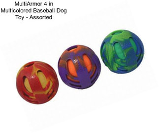 MultiArmor 4 in Multicolored Baseball Dog Toy - Assorted