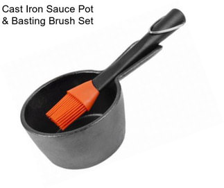 Cast Iron Sauce Pot & Basting Brush Set