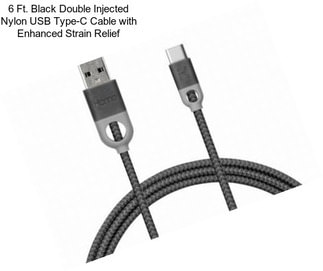 6 Ft. Black Double Injected Nylon USB Type-C Cable with Enhanced Strain Relief