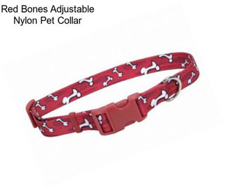 Red Bones Adjustable Nylon Pet Collar