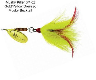 Musky Killer 3/4 oz Gold/Yellow Dressed Musky Bucktail