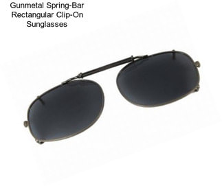 Gunmetal Spring-Bar Rectangular Clip-On Sunglasses