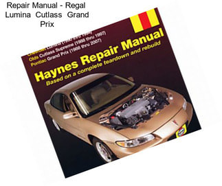 Repair Manual - Regal  Lumina  Cutlass  Grand Prix