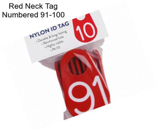 Red Neck Tag Numbered 91-100