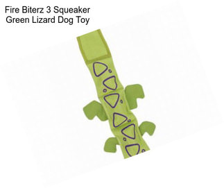 Fire Biterz 3 Squeaker Green Lizard Dog Toy