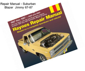 Repair Manual - Suburban  Blazer  Jimmy 67-87