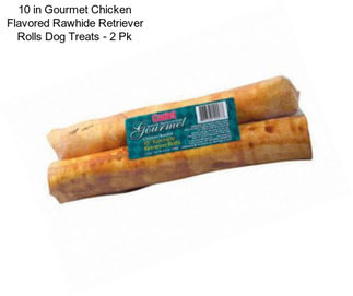 10 in Gourmet Chicken Flavored Rawhide Retriever Rolls Dog Treats - 2 Pk