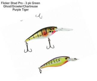 Flicker Shad Pro - 3 pk Green Ghost/Growler/Chartreuse Purple Tiger