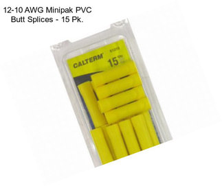 12-10 AWG Minipak PVC Butt Splices - 15 Pk.