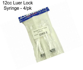 12cc Luer Lock Syringe - 4/pk